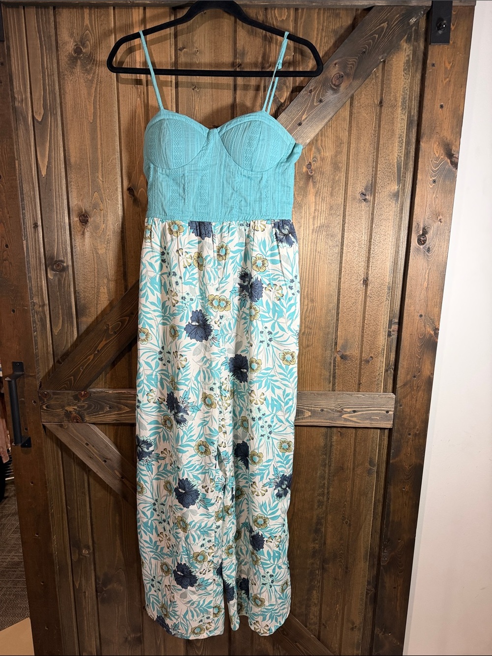 boc Aqua and Floral Maxi Jumpsuit